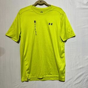 Under Armour Tech Vent T-Shirt Men's Small Yellow Stretch Short Sleeve Pullover